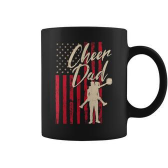 Patriotic American Flag Cheer Dad Fathers Day Coach Pride Coffee Mug | Mazezy