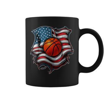Patriotic Basketball 4Th Of July Men Usa American Flag Boys Coffee Mug | Mazezy UK