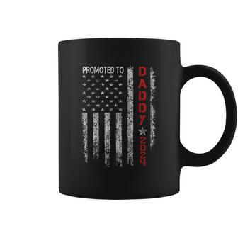 Patriotic Promoted To Daddy Est 2024 First Time Dad Coffee Mug | Seseable CA