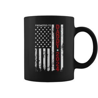 Patriotic Promoted To Daddy Est 2024 First Time Dad Gift For Mens Coffee Mug | Mazezy