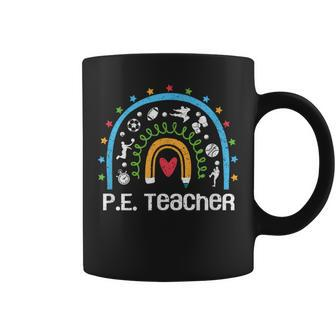 Pe Teacher Rainbow Back To School Physical Education Coffee Mug | Mazezy