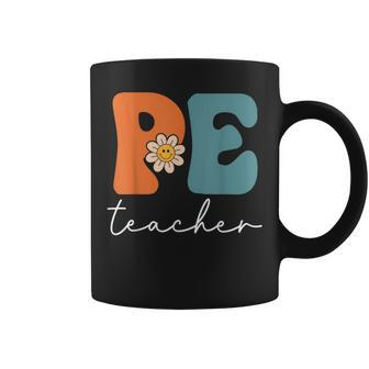 Pe Teacher Team Retro Groovy Vintage First Day Of School Coffee Mug - Monsterry