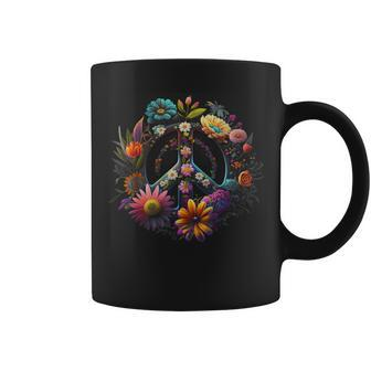 Peace Hand Tie Sign Of Freedom Hippie Flower Child Coffee Mug - Seseable
