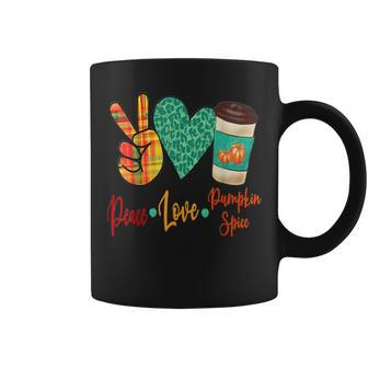 Peace Love & Pumpkin Spice Coffee Fall Is Here For Coffee Lovers Coffee Mug | Mazezy