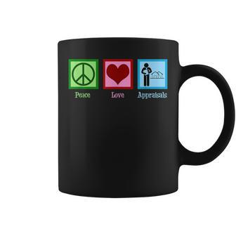 Peace Love Appraisals Real Estate Appraiser Coffee Mug | Mazezy