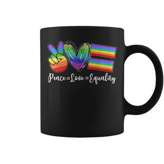 Peace Love Equality Lesbian Gay Lgbt Pride Month Couple Coffee Mug | Mazezy