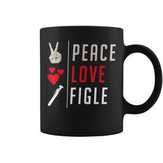 Peace Love Figle Ophicleide Instrument Figle Players Coffee Mug | Mazezy