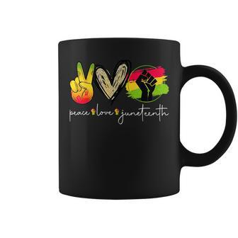 Peace Love Junenth Fist Black Girl Black Queen And King T Coffee Mug | Mazezy UK