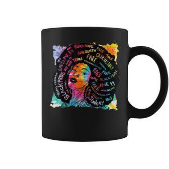 Peace Love Junenth Pride Black History 1865 African Pride Month Funny Designs Funny Gifts Coffee Mug | Mazezy