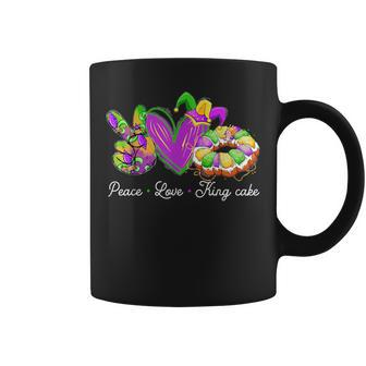 Peace Love King Cake Funny Mardi Gras Party Carnival Gift King Funny Gifts Coffee Mug | Mazezy