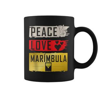 Peace Love Marímbula Musical Instrument Marímbula Players Coffee Mug | Mazezy
