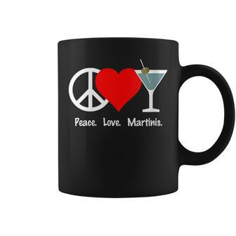 Peace Love Martinis Olive Dirty Dry Up Cocktail Drink Coffee Mug | Mazezy