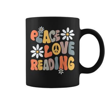 Peace Love Reading Groovy Bookworm Book Nerd Reading Teacher Gifts For Teacher Funny Gifts Coffee Mug | Mazezy