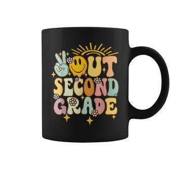 Peace Out 2Nd Grade Graduation Last Day Of School Groovy Coffee Mug | Mazezy