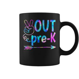 Peace Out Pre K Graduate Tie Dye Happy Last Day Of School Coffee Mug | Mazezy CA