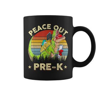 Peace Out Prek Dinosaur T Rex Graduation End Of Year Coffee Mug | Mazezy