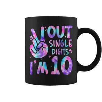 Peace Out Single Digits Im 10 Year Old 10Th Birthday Girl Coffee Mug - Seseable