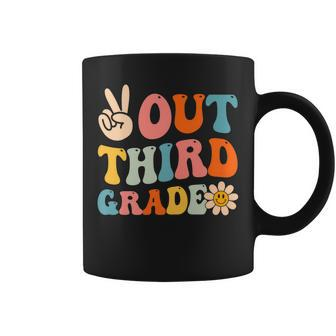 Peace Out Third Grade Groovy Graduation Last Day Of School Coffee Mug | Mazezy