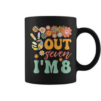 Peace Out Seven I'm 8 Groovy 8Th Happy Birthday Boy Girl Coffee Mug - Monsterry AU