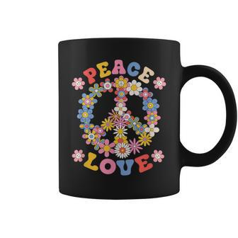 Peace Sign Love 60S 70S Hippie Costume Flowers Girls Coffee Mug - Seseable