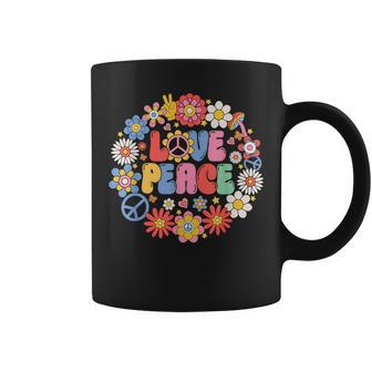Peace Sign Love 60S 70S Love Peace Hippie Costume Coffee Mug - Monsterry DE