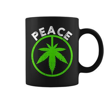 Peace Sign Weed Cannabis Marijuana Love Dad Mom Uncle Coffee Mug | Mazezy