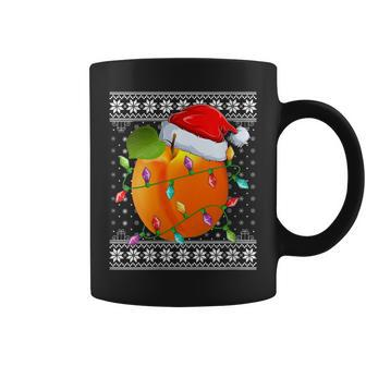 Peaches Xmas Ugly Sweater Santa Lighting Peaches Christmas Coffee Mug - Seseable