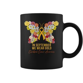 Pediatric Oncology Floral Butterfly September We Wear Gold Coffee Mug - Monsterry UK