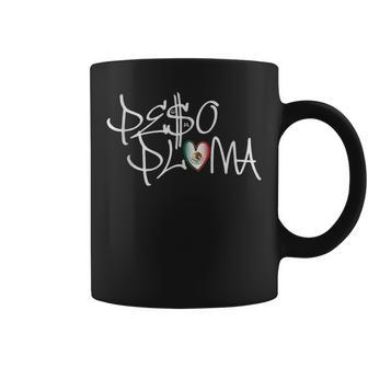 Pe$O Pluma Corridos Tumbados Mexico Belicos Mex Flag Heart Coffee Mug | Mazezy