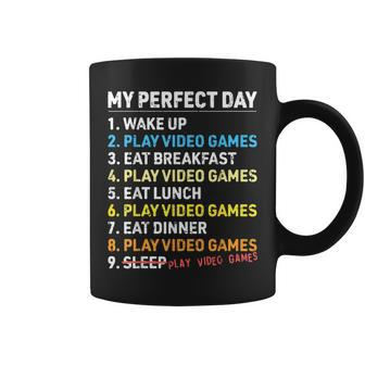 My Perfect Day Video Games Gamer Boys Gaming Coffee Mug - Seseable