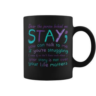 Person Behind Suicide Prevention Depression Awareness Back Coffee Mug - Seseable