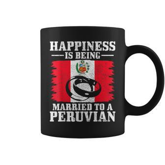 Peruvian Wife Husband Married Wedding Peru Flag Coffee Mug | Mazezy