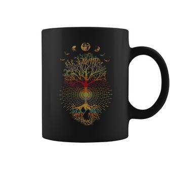 Phases Of The Moon Retro 60S 70S Vibe Tree Of Life Moon Funny Gifts Coffee Mug | Mazezy