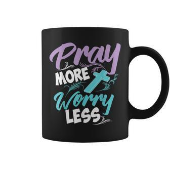 Philippians 46 Pray More Worry Less Christianity Gift Coffee Mug - Thegiftio UK