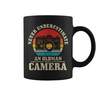 Photographer Never Underestimate An Old Man With A Camera Gift For Mens Coffee Mug - Seseable