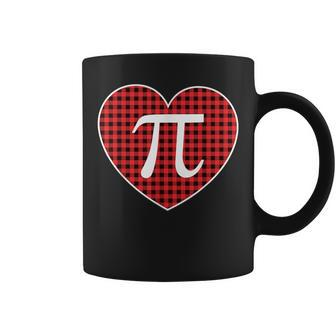 Pi Day Buffalo Plaid Heart 314 Symbol Math Nerd Gift Pi Day Funny Gifts Coffee Mug | Mazezy