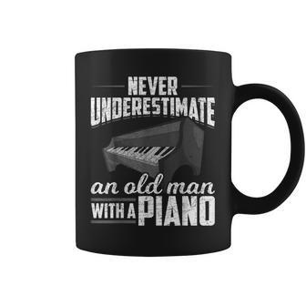 Pianist Music Never Underestimate An Old Man With A Piano Gift For Mens Coffee Mug - Seseable