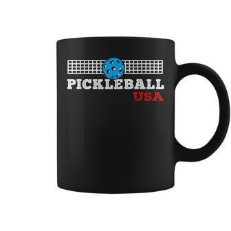 Pickleball Support The Team Pickleball Player Usa Flag Coffee Mug - Monsterry