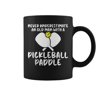 Pickleball Never Underestimate Old Man Paddle Coffee Mug - Thegiftio UK