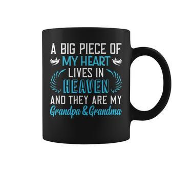 A Piece Of My Heart Lives In Heaven My Grandpa & Grandma Coffee Mug | Mazezy CA