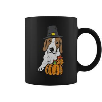 Pilgrim Beagle Pumpkin Leaf Thanksgiving Fall Halloween Dog Halloween Coffee Mug | Mazezy