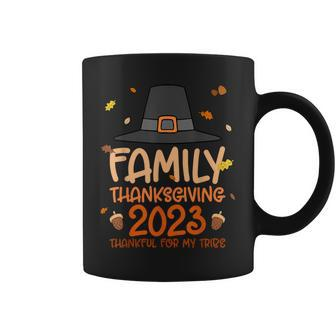 Pilgrim Hat Family Thanksgiving 2023 Thankful For My Tribe Coffee Mug - Seseable