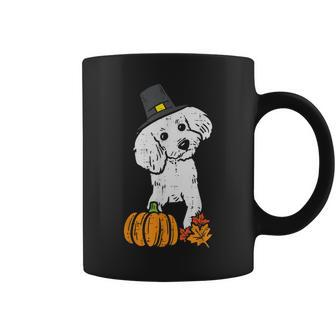 Pilgrim Poodle Pumpkin Leaf Thanksgiving Fall Halloween Dog Halloween Coffee Mug | Mazezy