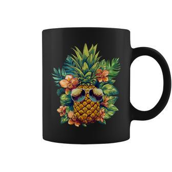 Pineapple Sunglasses Fruit Hawaii Aloha Hawaiian Coffee Mug | Mazezy