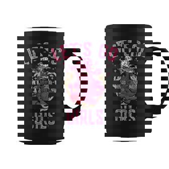 Pink Cowboy Hat Boots Lets Go Girls Western Cowgirls Coffee Mug | Mazezy