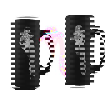 Pink Flowers Flamingo Face - Womens Flamingo Coffee Mug | Mazezy