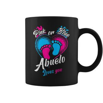 Pink Or Blue Abuelo Loves You Gender Reveal Party Grandpa Coffee Mug | Mazezy