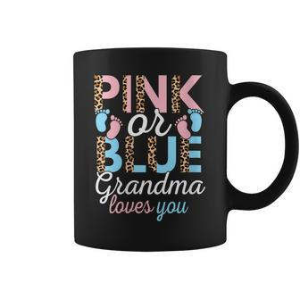 Pink Or Blue Grandma Loves You Gender Reveal Baby Shower Coffee Mug | Mazezy