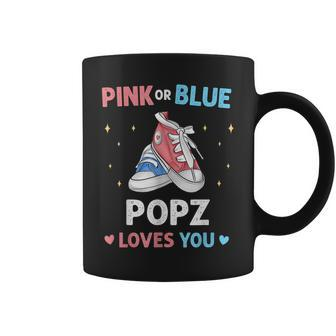 Pink Or Blue Popz Loves You Cute Grandpa Baby Gender Reveal Coffee Mug | Mazezy