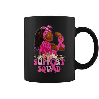 Pink Ribbon Strong Support Squad Breast Cancer Coffee Mug - Seseable
